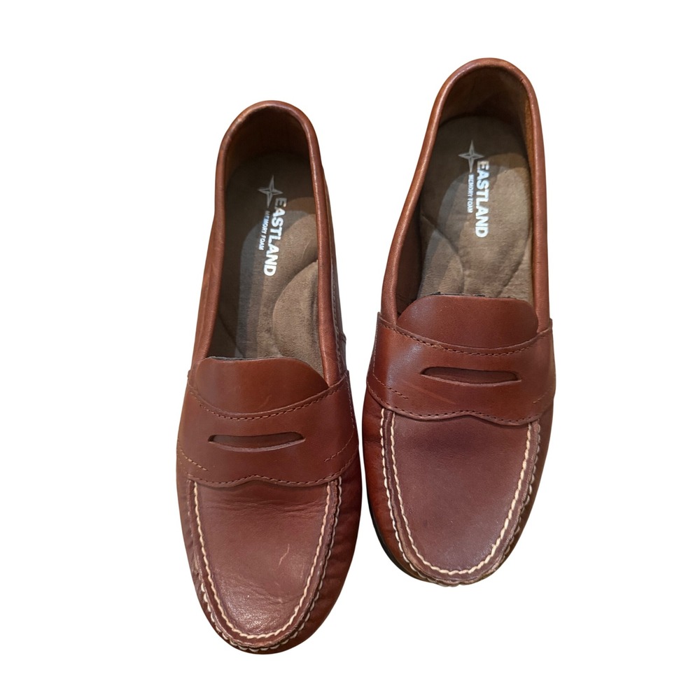Eastland Classic II Brown Leather Penny Loafers Womens 8.5 M 3925 Memory Foam